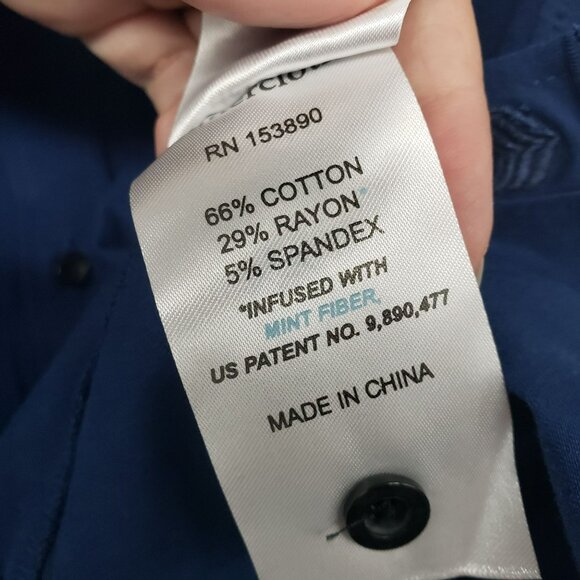 Buttercloth Mens M Regular Fit Icy Cotton Blue Short Sleeve Polo Shirt Casual - Picture 8 of 12